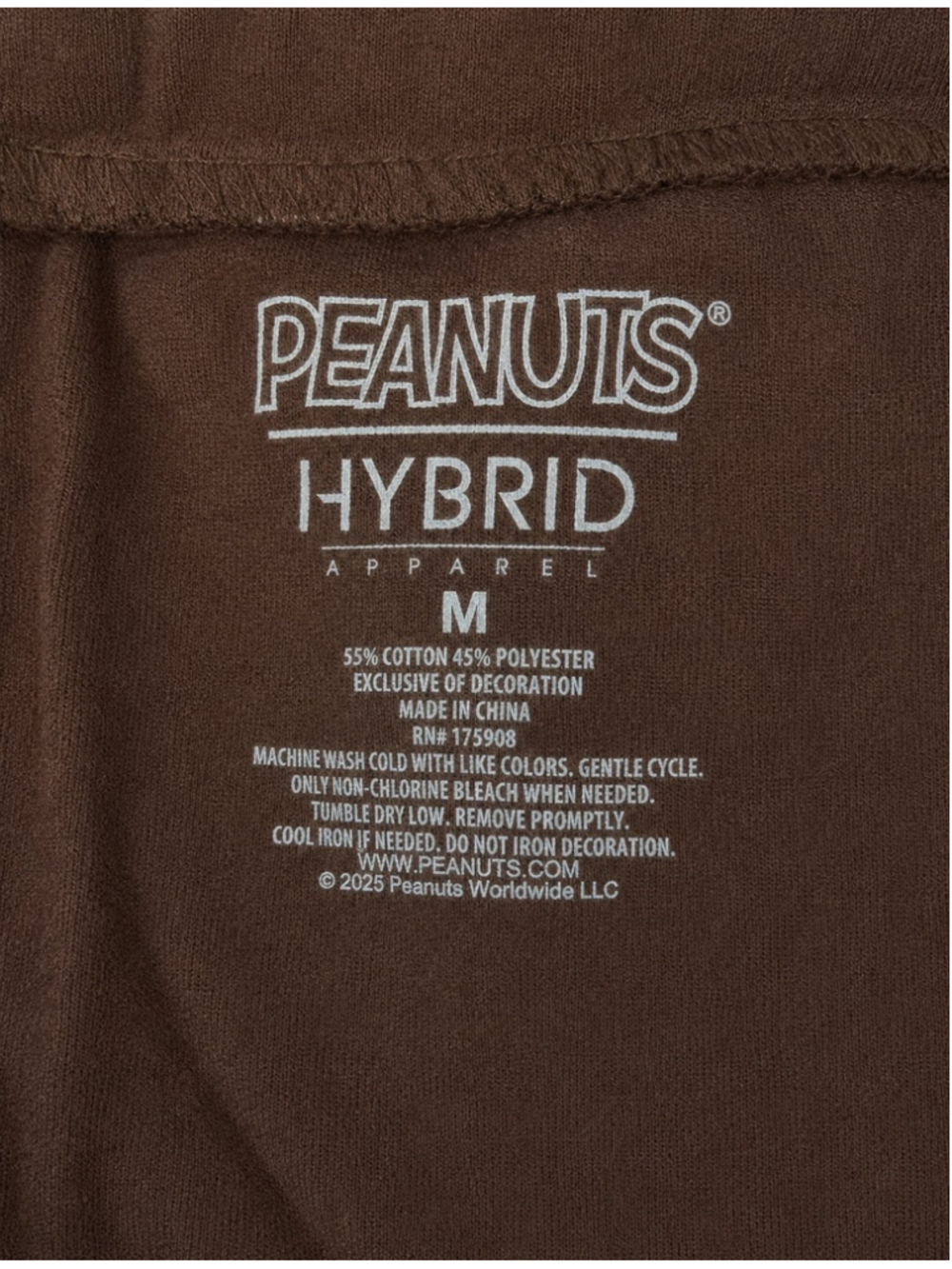 Peanuts Athletic Shorts Women's Brown Yellow Trim - Picture 4 of 5